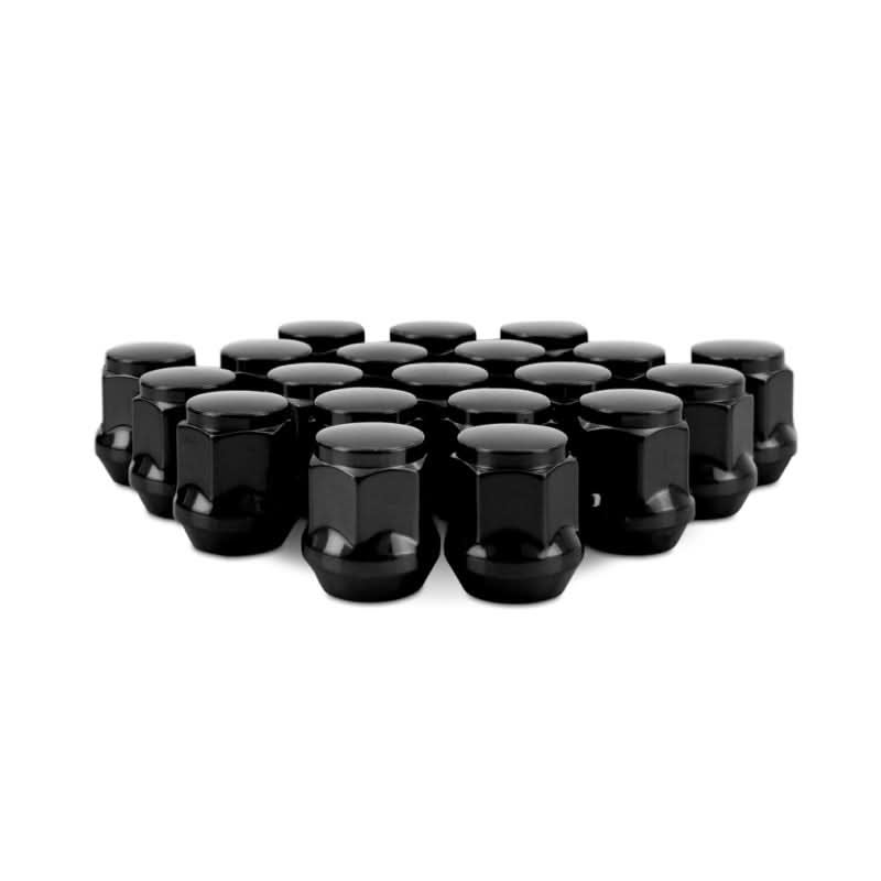 Mishimoto Steel Acorn Lug Nuts M12 x 1.5 - 20pc Set - Black - Spikes Speed Shop Inc