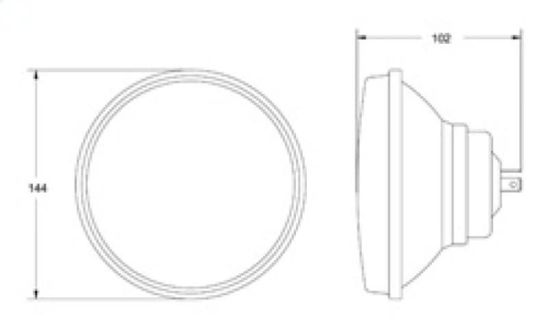 Hella Vision Plus 5-3/4in Round Conversion H4 Headlamp High/Low Beam - Single Lamp.