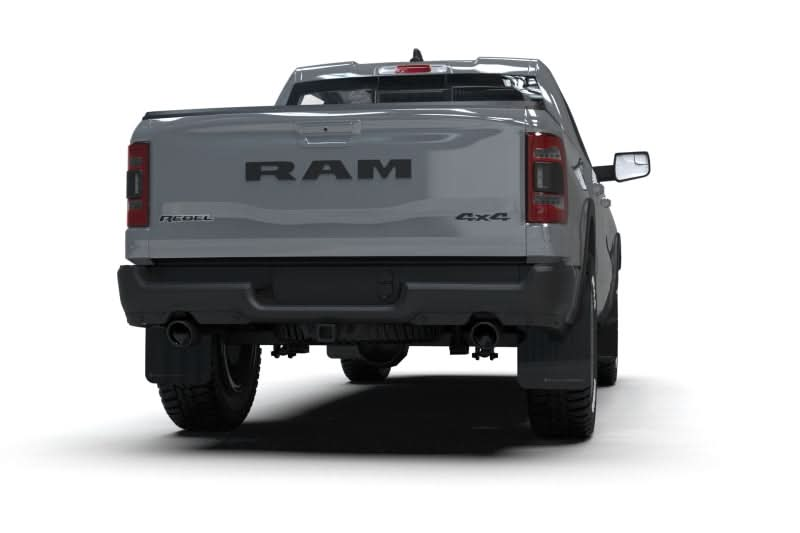 Rally Armor 19-24 Dodge Ram 1500 Rebel Black UR Mud Flap w/Metallic Black Logo - Spikes Speed Shop Inc