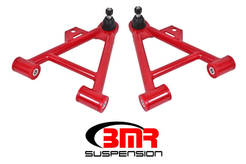 BMR 79-93 Fox Mustang Lower Non-Adj. A-Arms (Coilover Only) w/ STD. Ball Joint (Poly) - Red - Spikes Speed Shop Inc