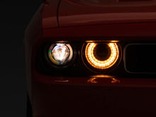 Load image into Gallery viewer, Raxiom 08-14 Dodge Challenger Halo Projctr Headlights w/Sequential Turn Signals-Blk Hsng(Clear Lens).