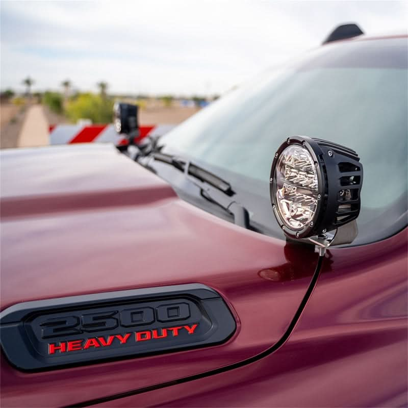 Rigid Industries 2019+ Dodge Ram 2500/3500 A-Pillar LED Light Mounts.