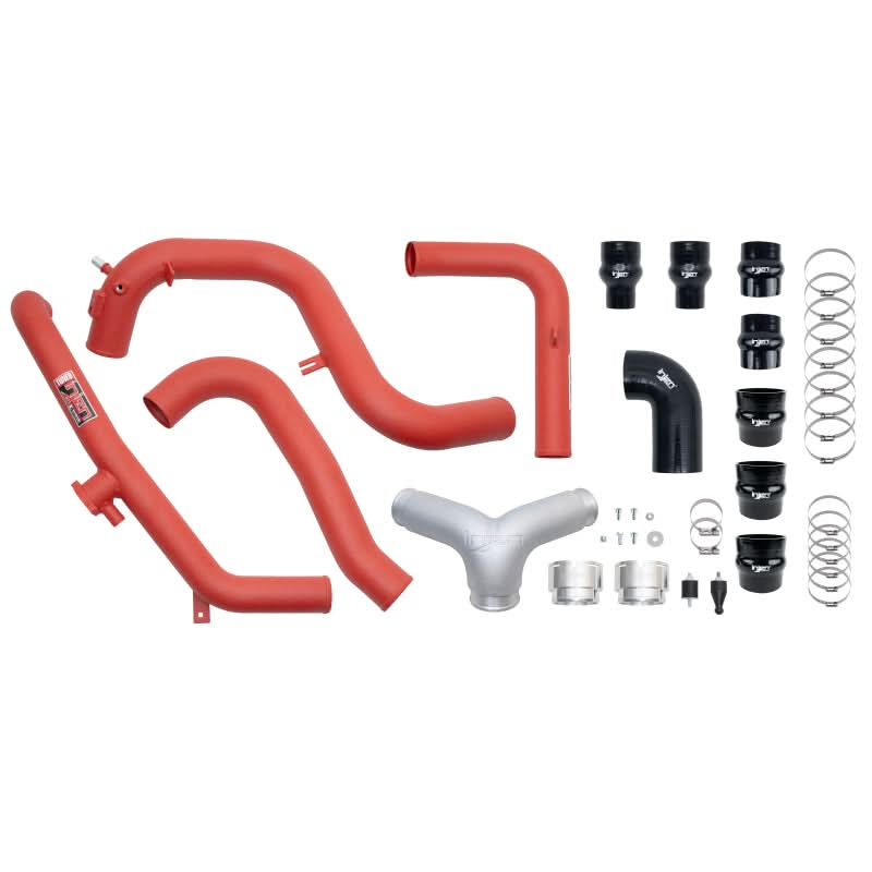 Injen 21-23 Ford Bronco 2.7L V6 (TT) EcoBoost SES Intercooler Pipes - Wrinkle Red.