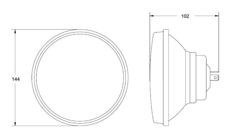 Hella Vision Plus 5-3/4in Round Conversion H4 Headlamp High/Low Beam - Single Lamp.