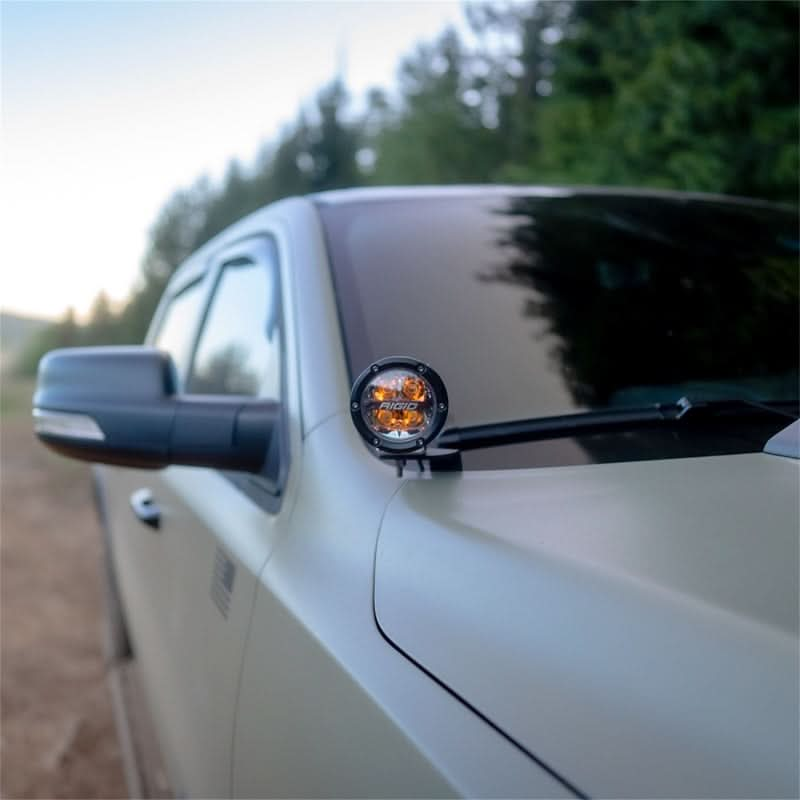 Rigid Industries 2019+ Dodge Ram 1500 A-Pillar LED Light Mounts.