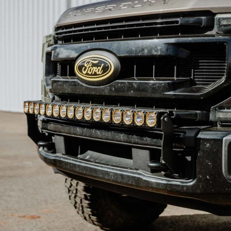 KC HiLiTES 2017+ Ford Super Duty Front Bumper Light Bar Mount For 40in Flex Era LED Light Bar.