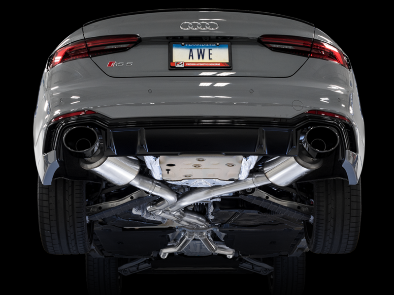 AWE Tuning Audi B9 RS 5 Sportback Touring Edition Exhaust-Non Resonated- Diamond Black RS Style Tips.