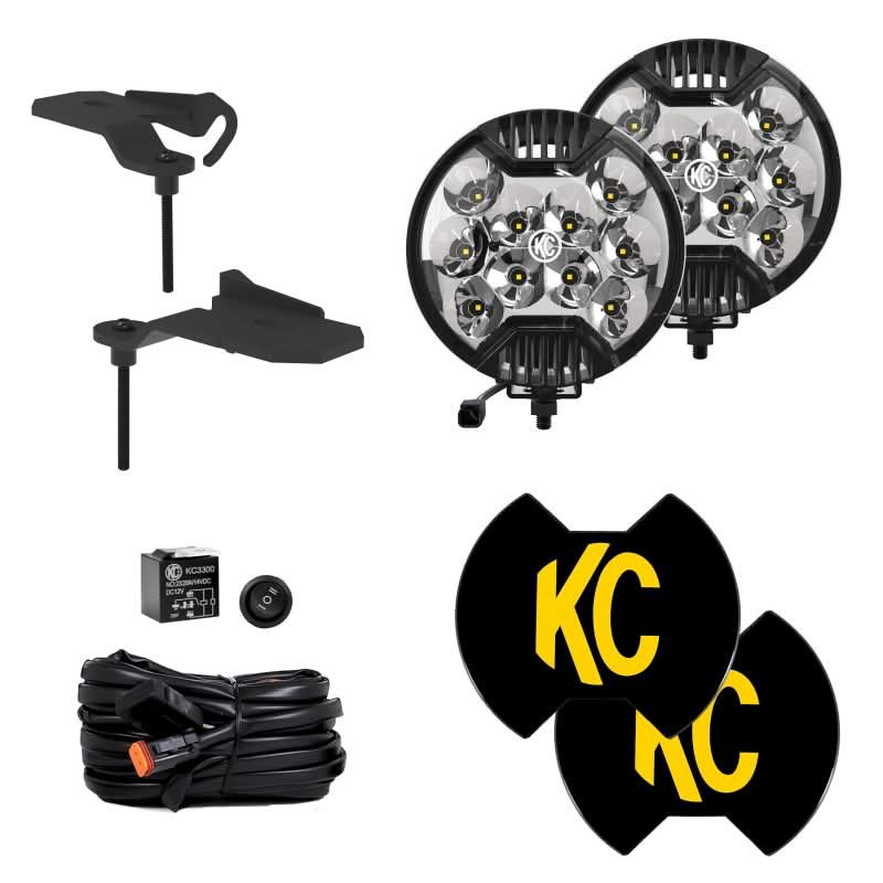 KC HiLiTES Jeep 392/Mojave SlimLite LED 2-Light Sys Ditch Light Kit.