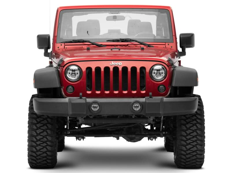 Raxiom 97-18 Jeep Wrangler TJ/JK Axial Series LED Daymaker Headlights- Chrome Housing (Clear Lens).