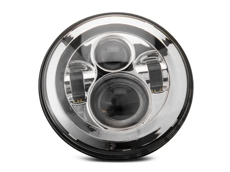 Raxiom 97-18 Jeep Wrangler TJ/JK Axial Series LED Daymaker Headlights- Chrome Housing (Clear Lens).