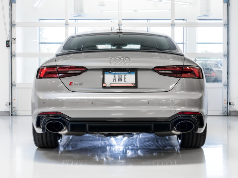 AWE Tuning Audi B9 RS 5 Sportback Touring Edition Exhaust-Non Resonated- Diamond Black RS Style Tips.