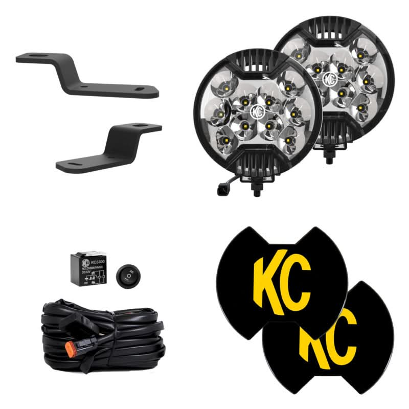 KC HiLiTES 21+ Ford Bronco SlimLite LED 2-Light System Ditch Light Kit.