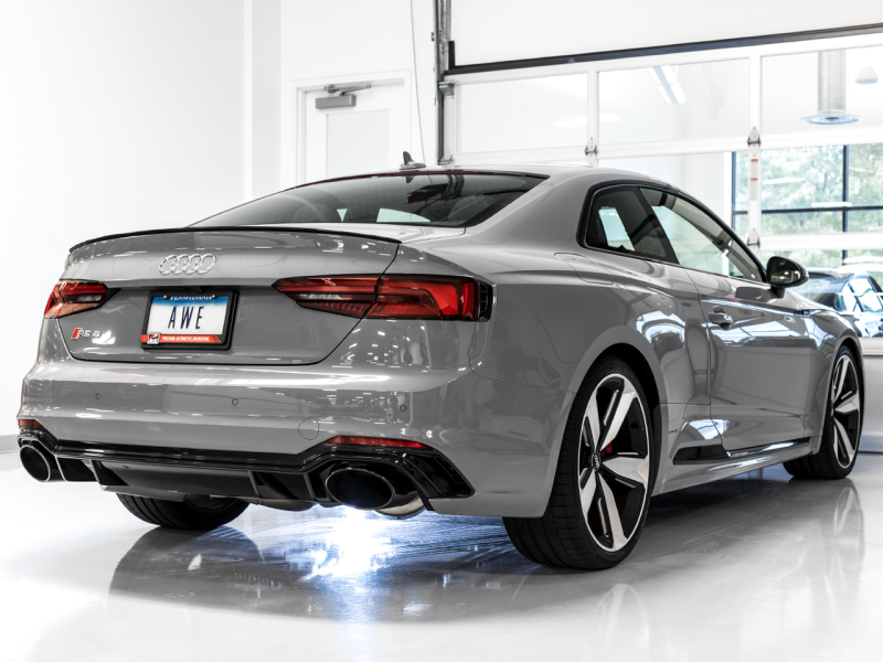 AWE Tuning Audi B9 RS 5 Sportback Touring Edition Exhaust-Non Resonated- Diamond Black RS Style Tips.