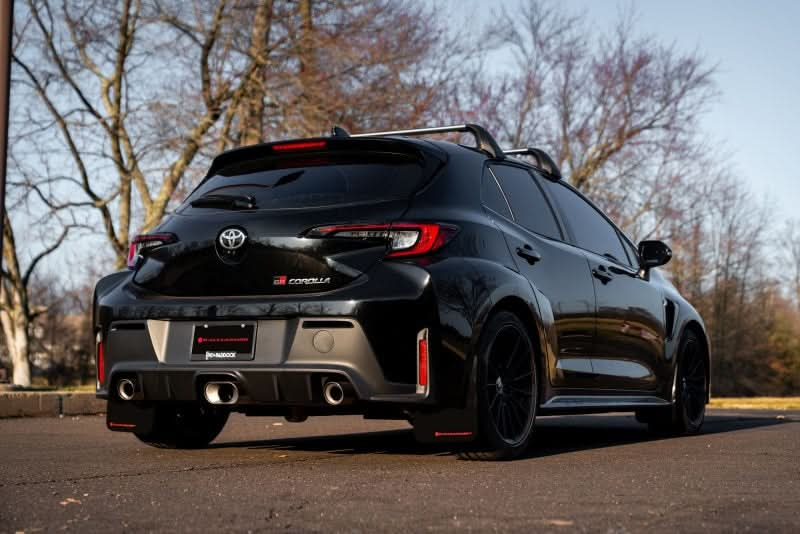 Rally Armor 23-24 Toyota GR Corolla Black UR Mud Flap w/Dark Grey Logo.