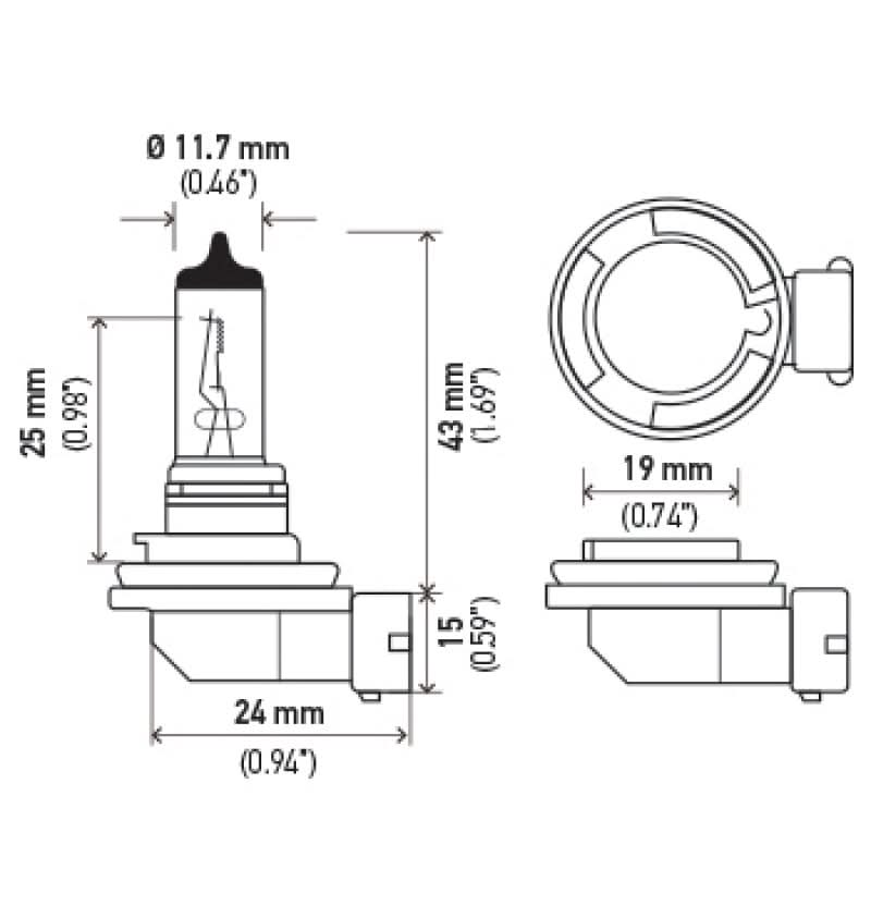 Hella H11 12V 55W Xenon White XB Bulb (Pair) - Spikes Speed Shop Inc