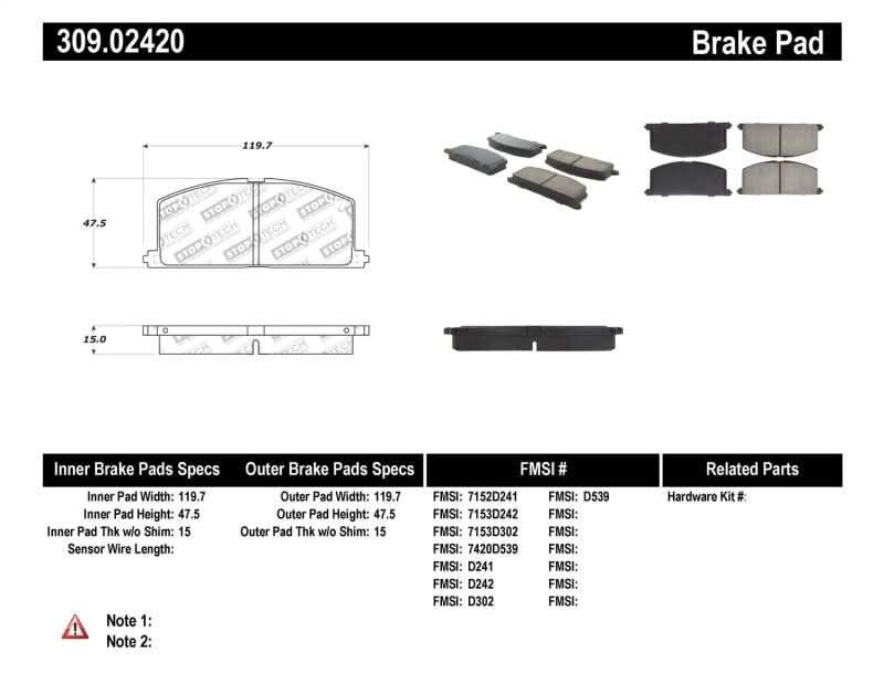 StopTech Performance Brake Pads.