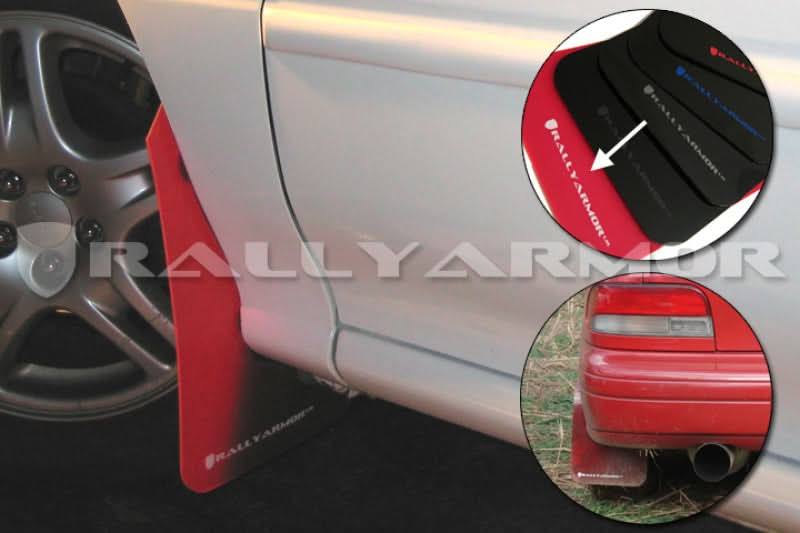 Rally Armor 93-01 Subaru Impreza RS Red UR Mud Flap w/ White Logo.