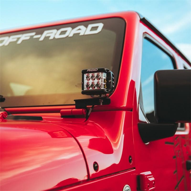 Rigid Industries 2018 Jeep JL - A-Pillar Mount Kit - Mounts Set of D / D-SS / SR-M / Ignite Series.