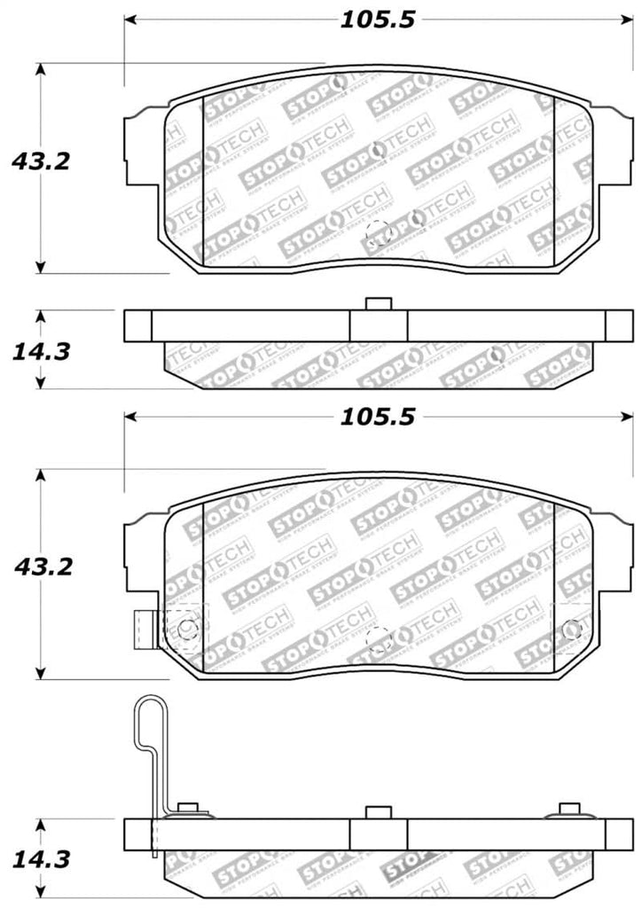 StopTech Performance 04-07 RX-8 Rear Pads.