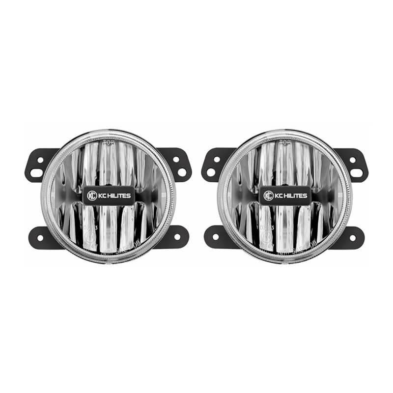 KC HiLiTES 10-18 Jeep JK 4in. Gravity G4 LED Light 10w SAE/ECE Clear Fog Beam (Pair Pack System).