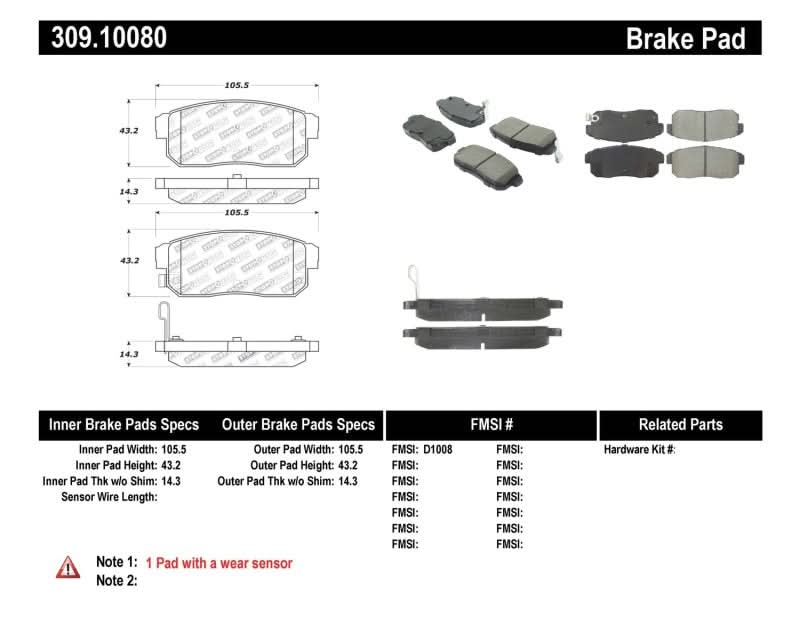 StopTech Performance 04-07 RX-8 Rear Pads.