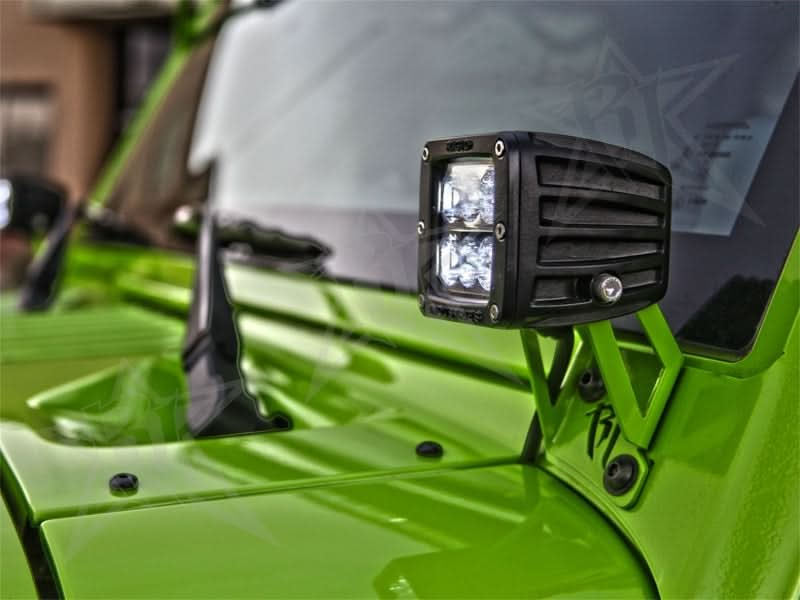 Rigid Industries Jeep JK - A-Pillar Mount Kit - Mounts set of Dually/D2.