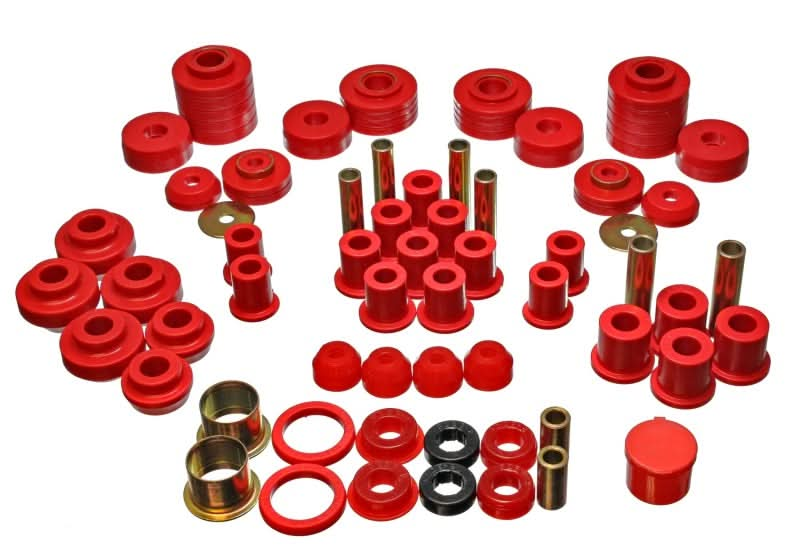 Energy Suspension 80-96 Ford F150 Std/Extra Cab Pickup Red Hyper-Flex Master Bushing Set.